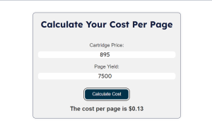 Printing Cost Calculator by Cash 4 Toners.