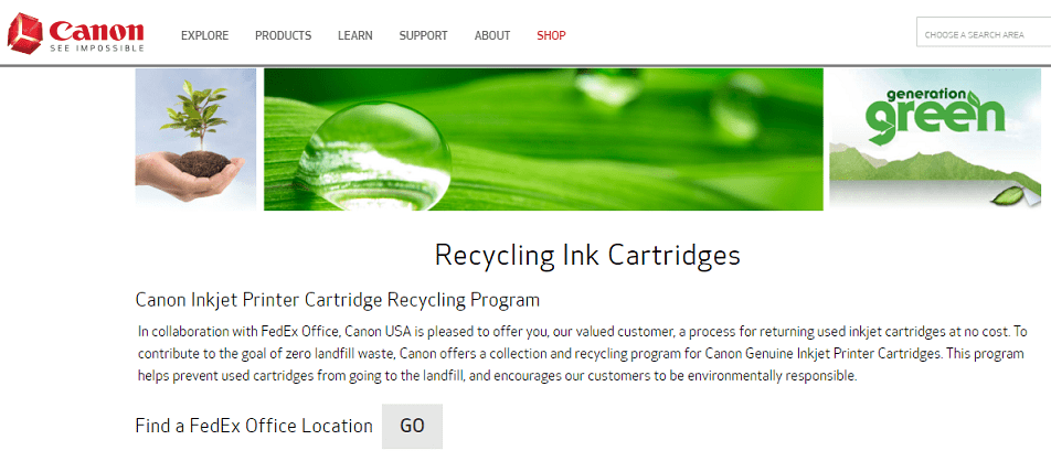 Canon ink program