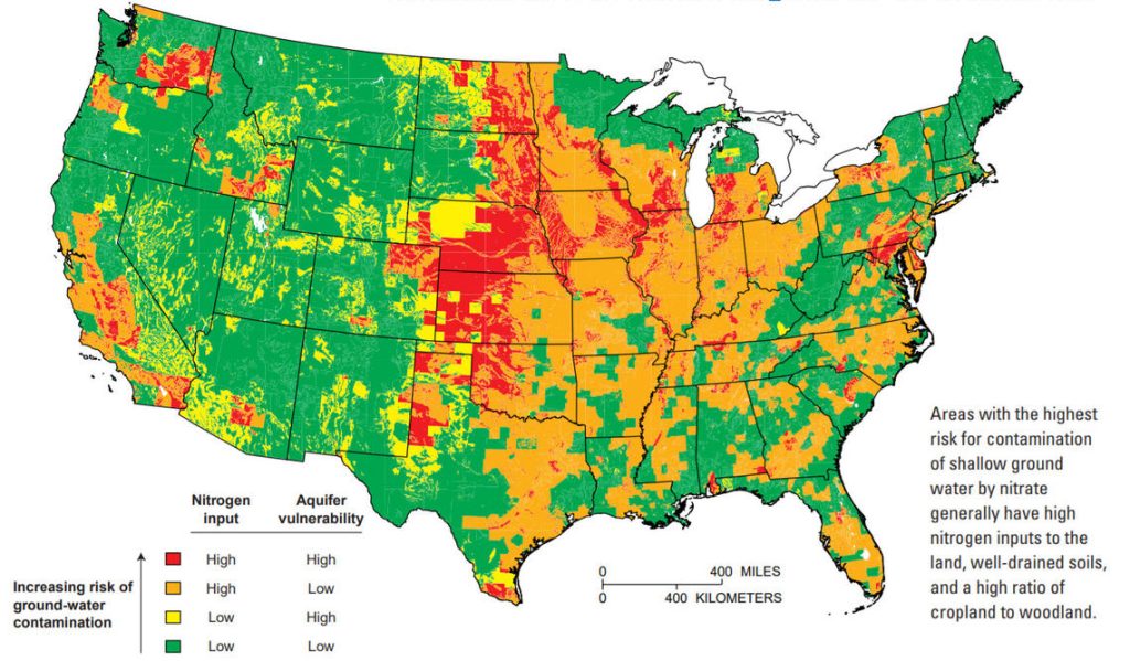 Areas With High Risk of Nitrogen Contamination of Groundwater