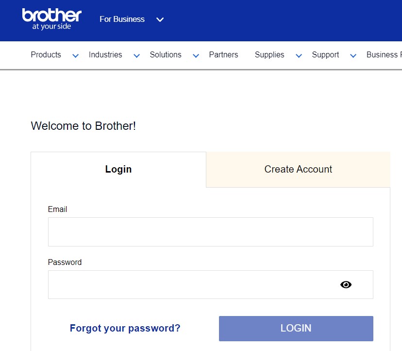 Login on Brother Website